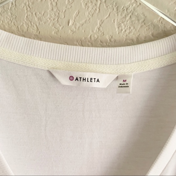 ATHLETA Topanga ruched dress white size medium short sleeves - Picture 5 of 12